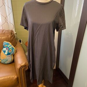 SHEIN Gray Casual Crew Neck Short Sleeve Dress